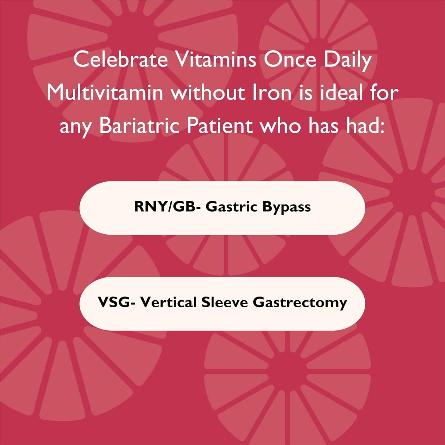Celebrate Vitamins CelebrateONE, Iron Free - Once Daily Bariatric Multivitamin, Essential Vitamins & Minerals - Gastric Bypass & Sleeve Gastrectomy Supplement (30 Capsules)
